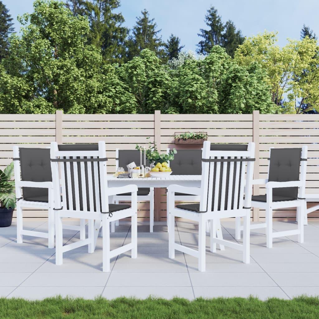 Lowback Chair Cushions 6 pcs Melange Anthracite 100x50x4 cm Fabric