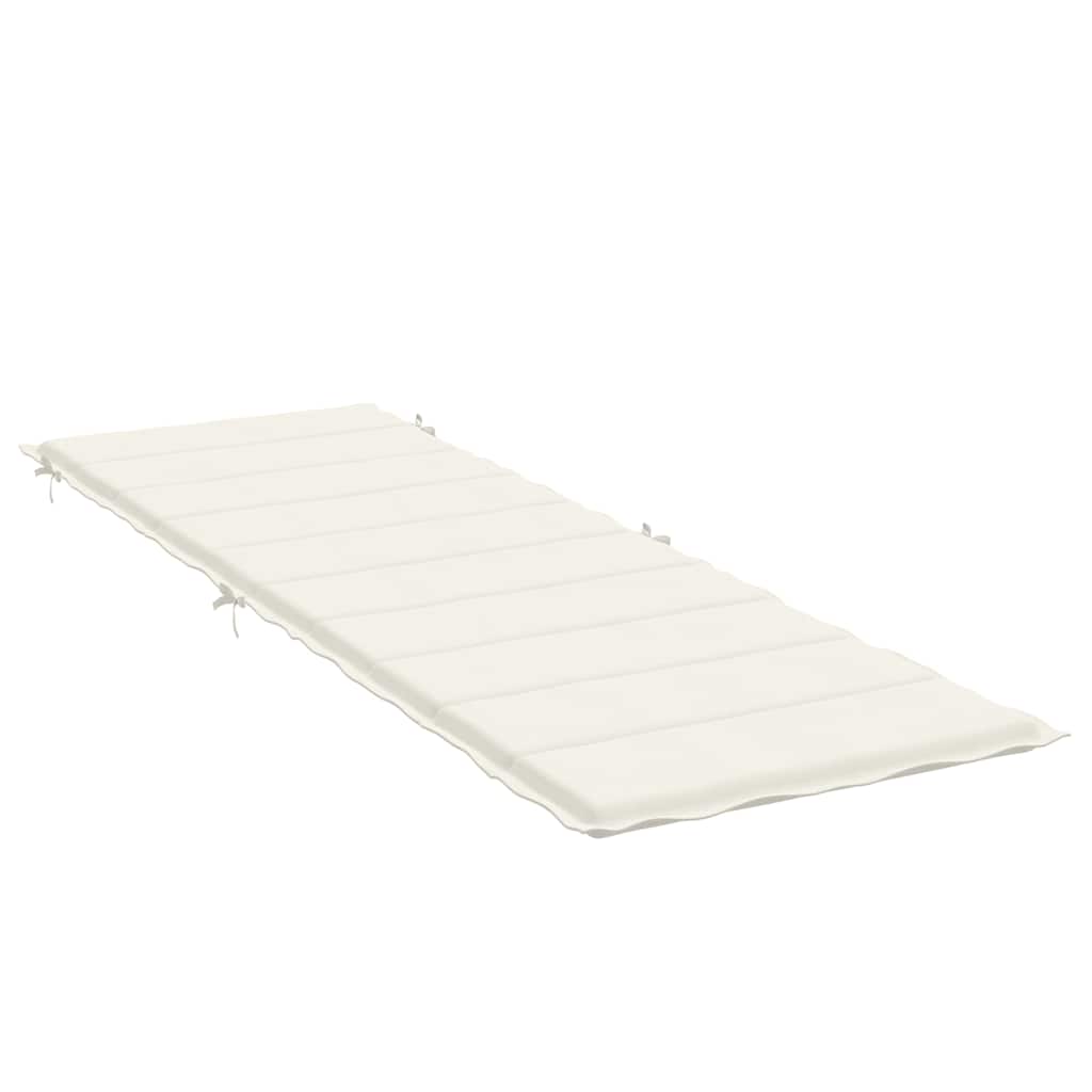 Sun Lounger Cushion Melange Cream 186x58x4 cm Fabric
