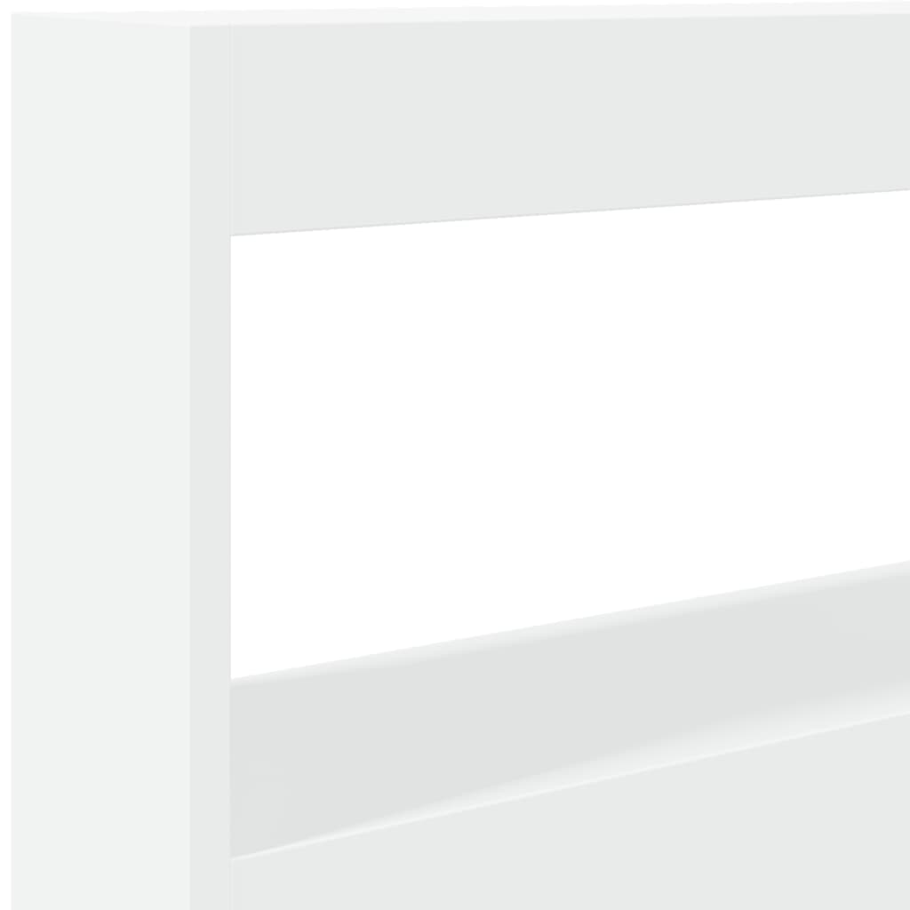 Headboard Cabinet with LED White 120 cm