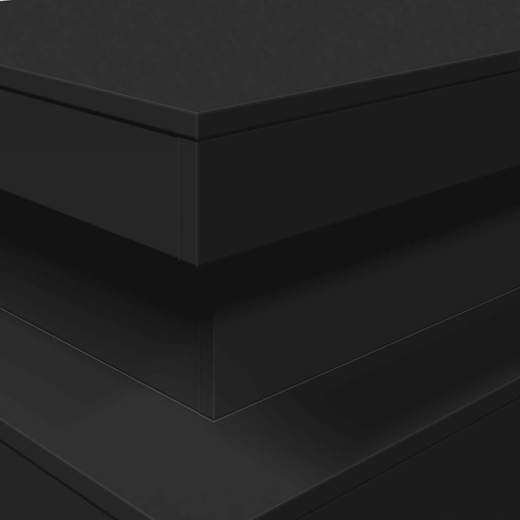 Coffee Table with LED Lights Black 90x50x40 cm