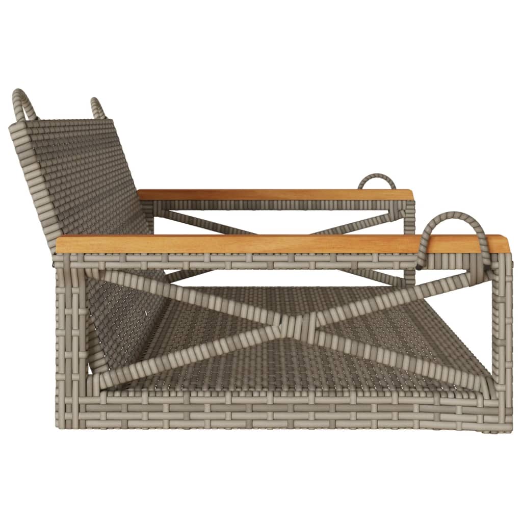 Swing Bench Grey 109x62x40 cm Poly Rattan