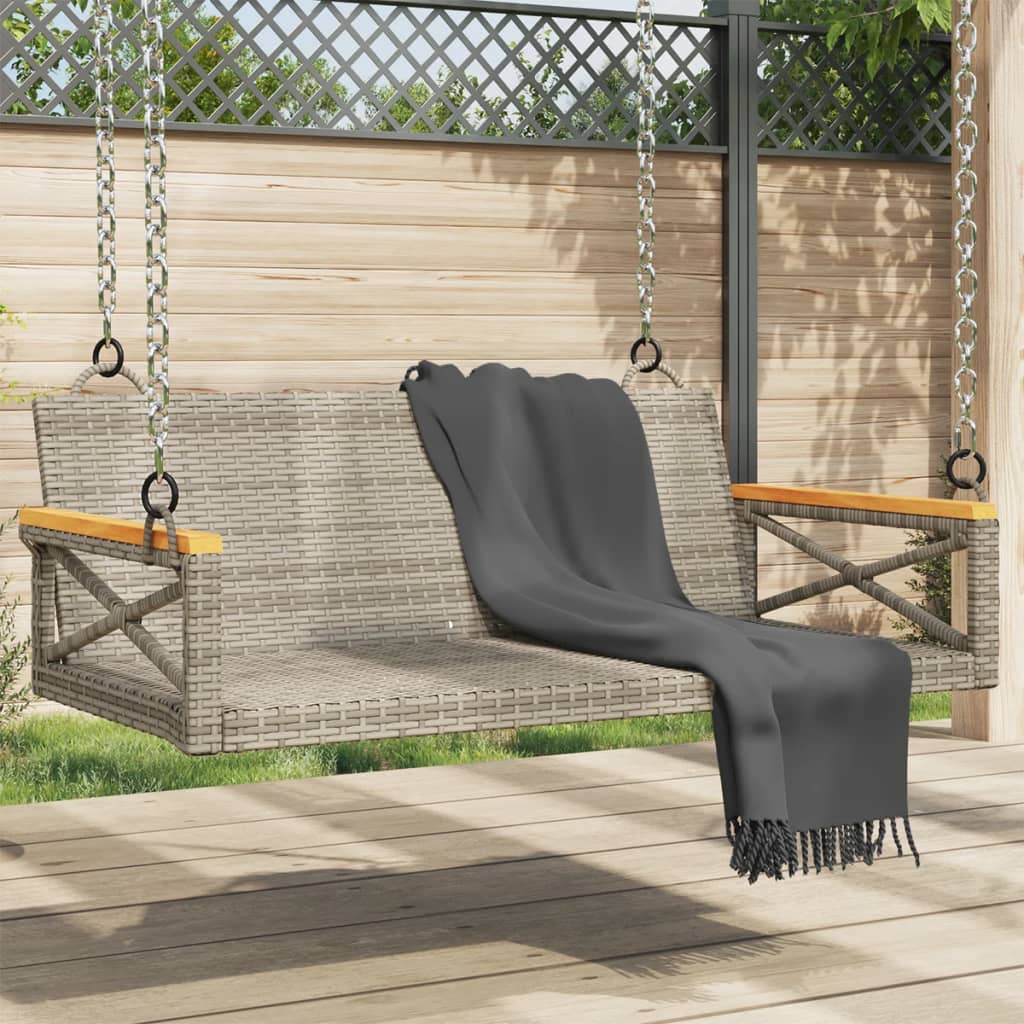Swing Bench Grey 109x62x40 cm Poly Rattan