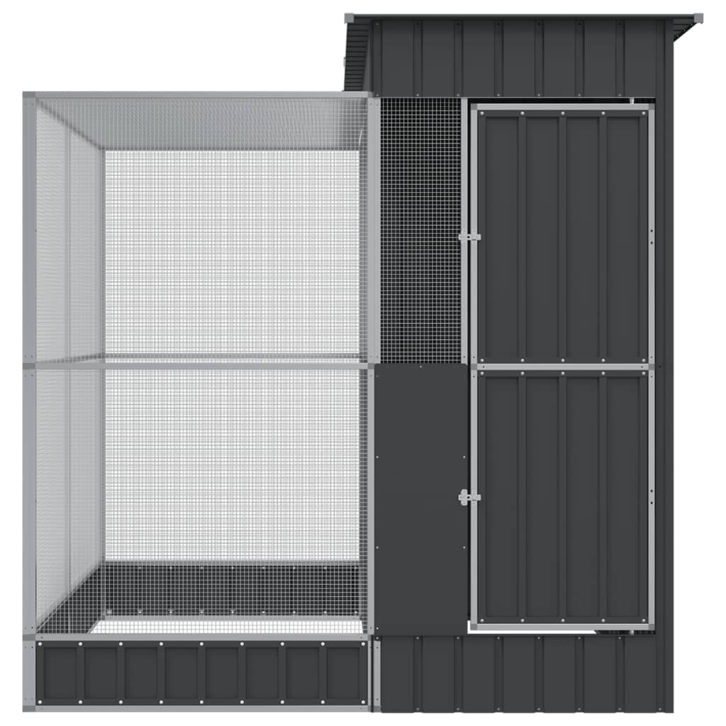 Aviary with Extension Silver 209x203x216 cm Steel