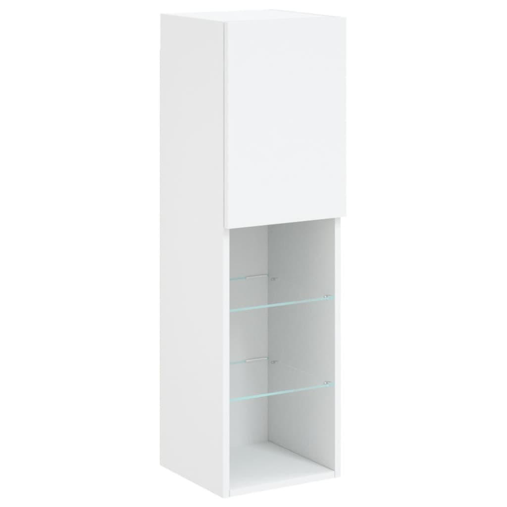 4 Piece TV Wall Units with LED White Engineered Wood