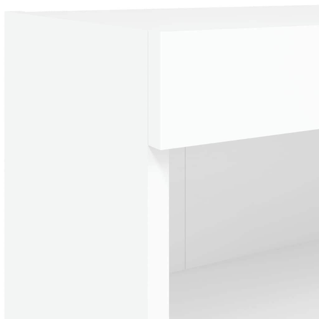 6 Piece TV Wall Cabinet Set with LED Lights White