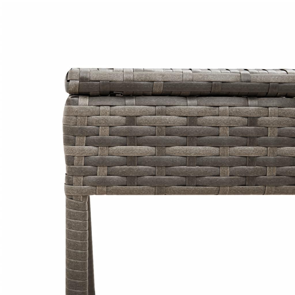Sun Loungers 2 pcs with Table Grey Poly Rattan