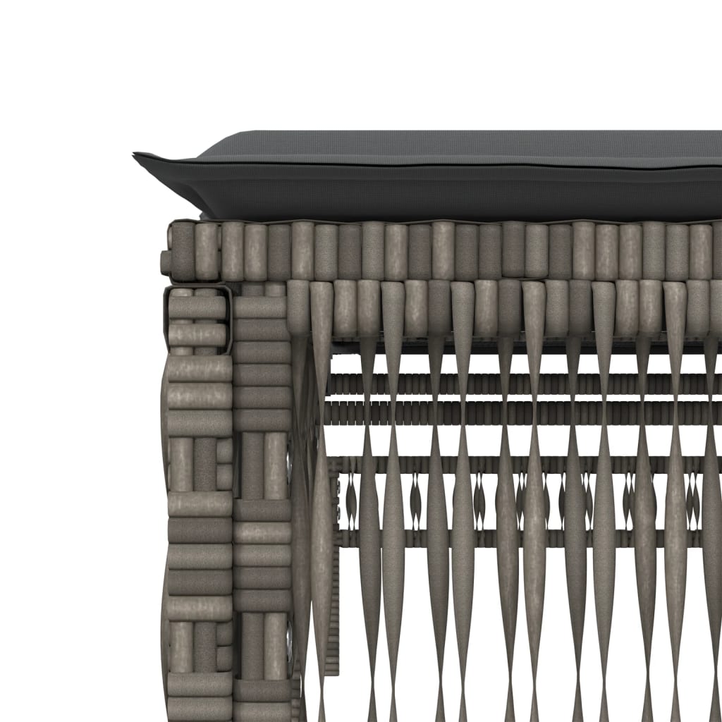 Sun Loungers 2 pcs with Table Grey Poly Rattan