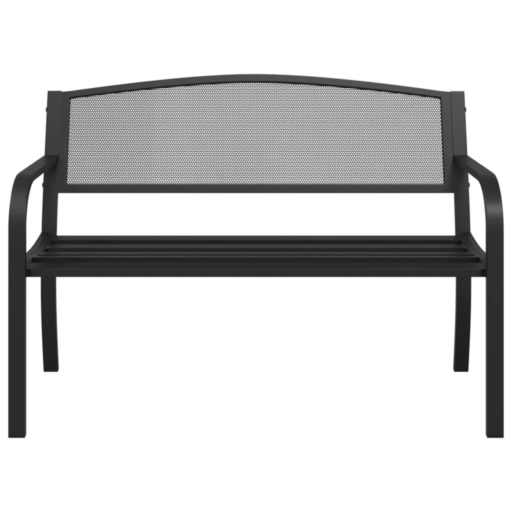 Garden Bench 119 cm Black Steel