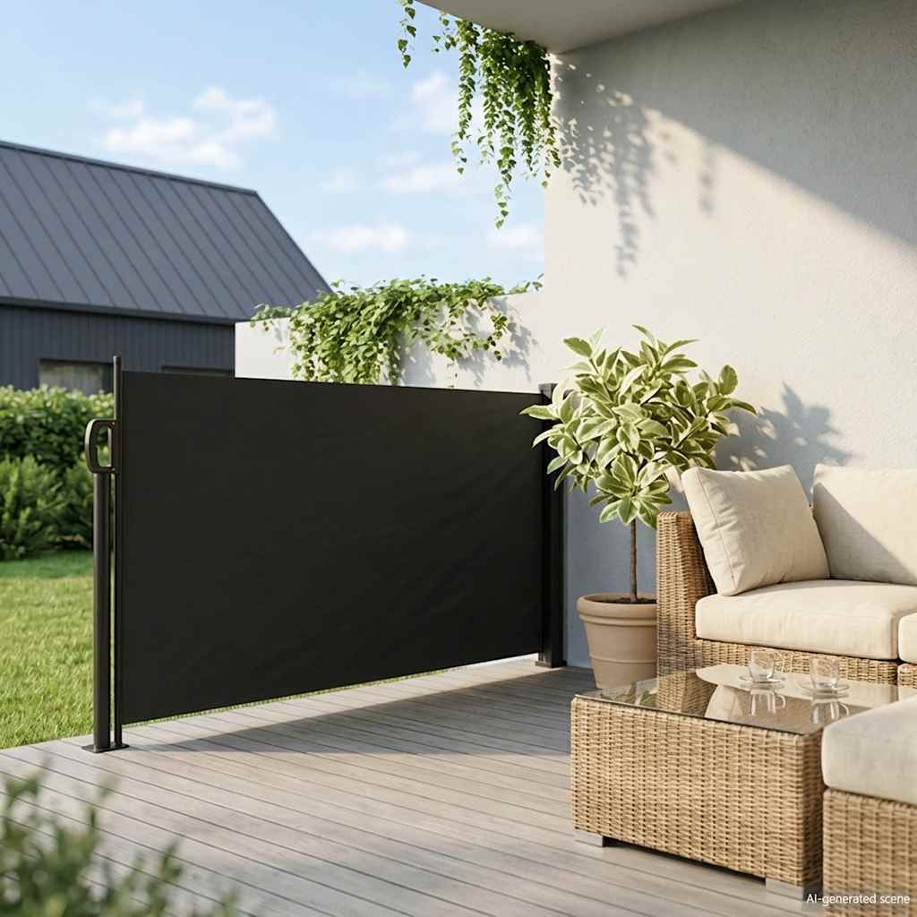 Retractable Side Awning Black 100x300 cm