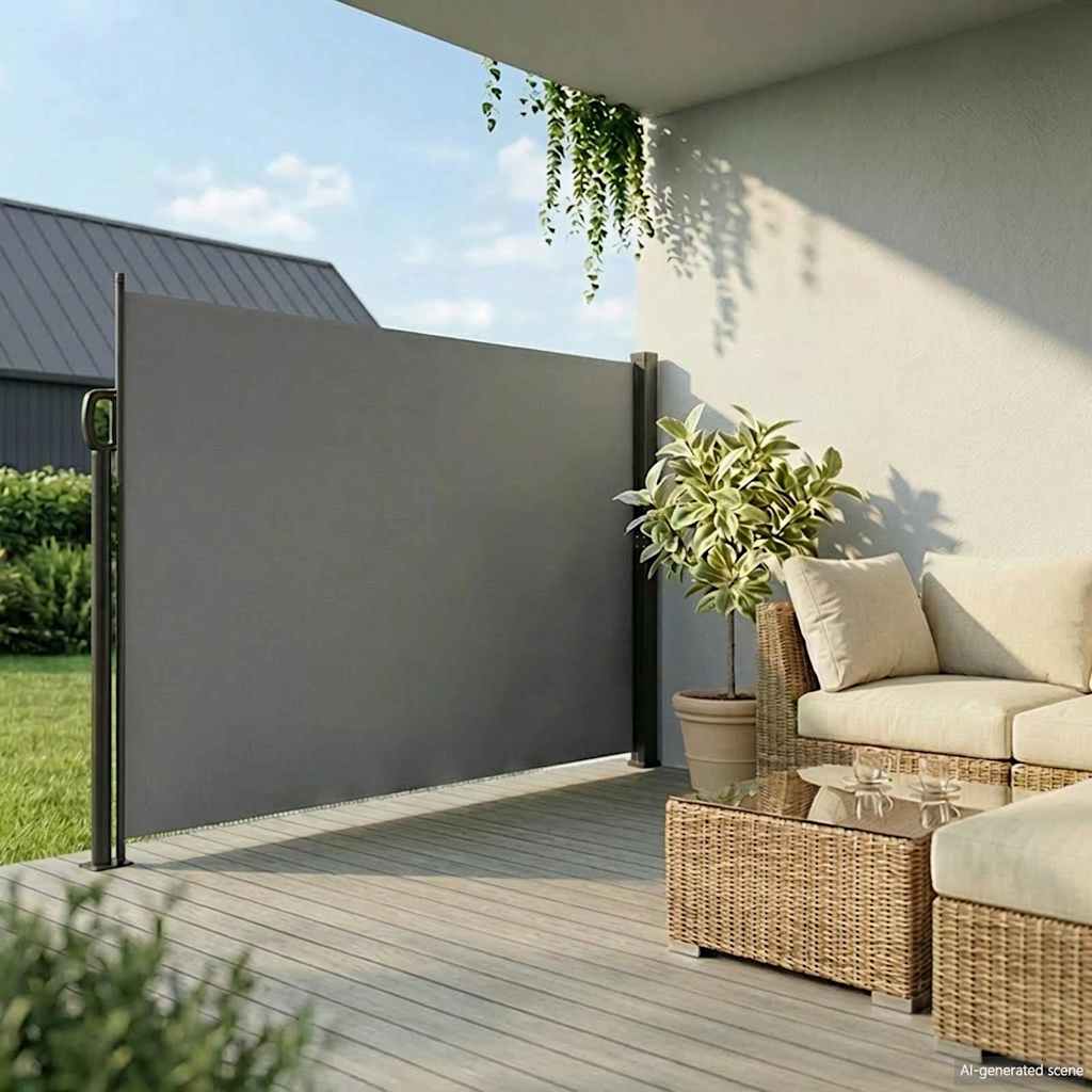 Retractable Side Awning Anthracite 220x500 cm