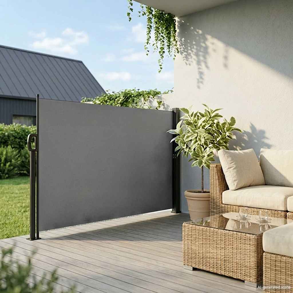 Retractable Side Awning Anthracite 160x600 cm