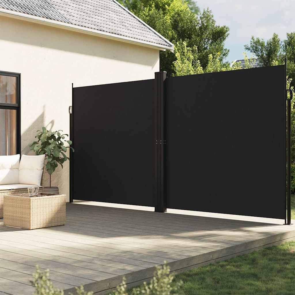 Retractable Side Awning Black 200x1200 cm