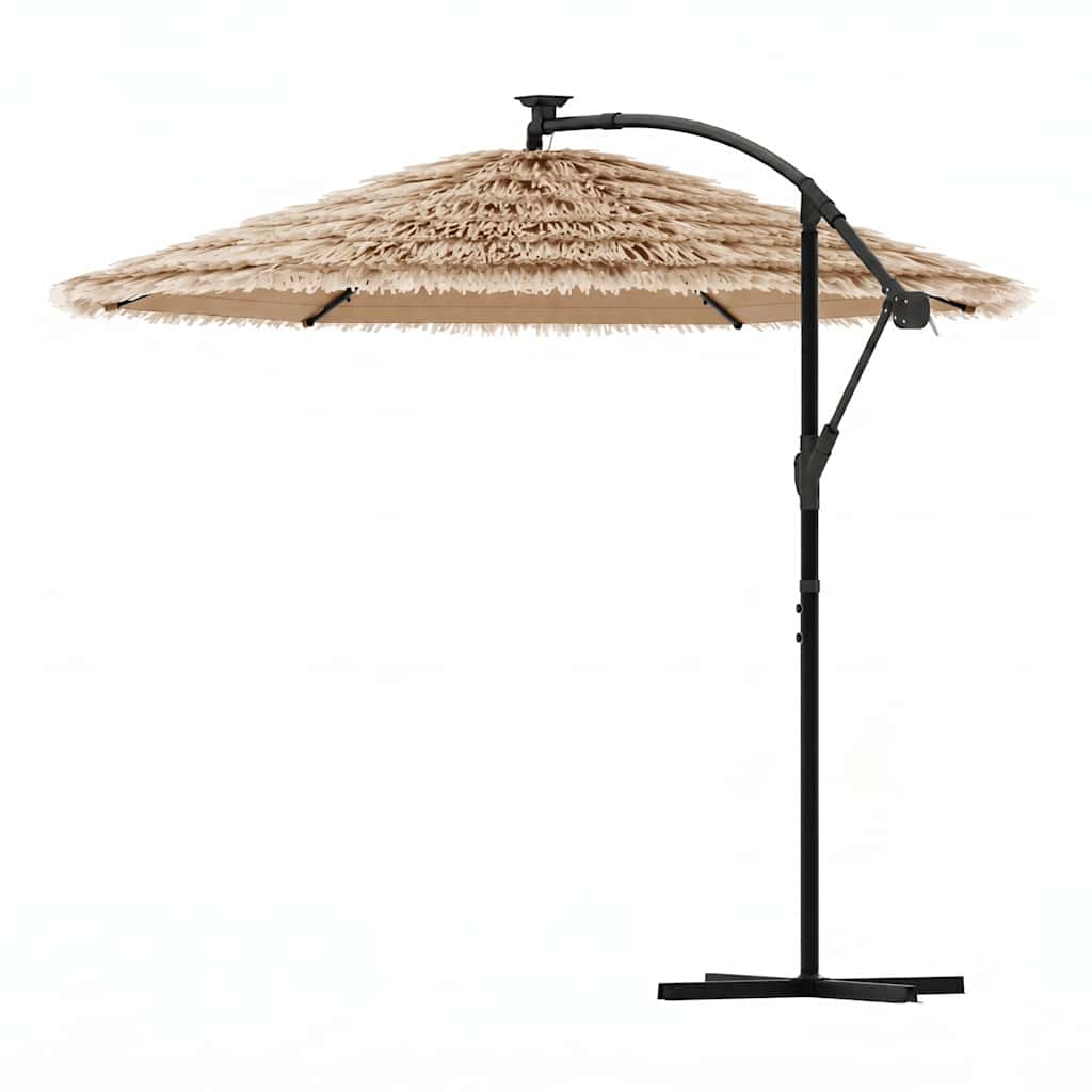 Garden Parasol with Steel Pole Brown 269x269x235 cm