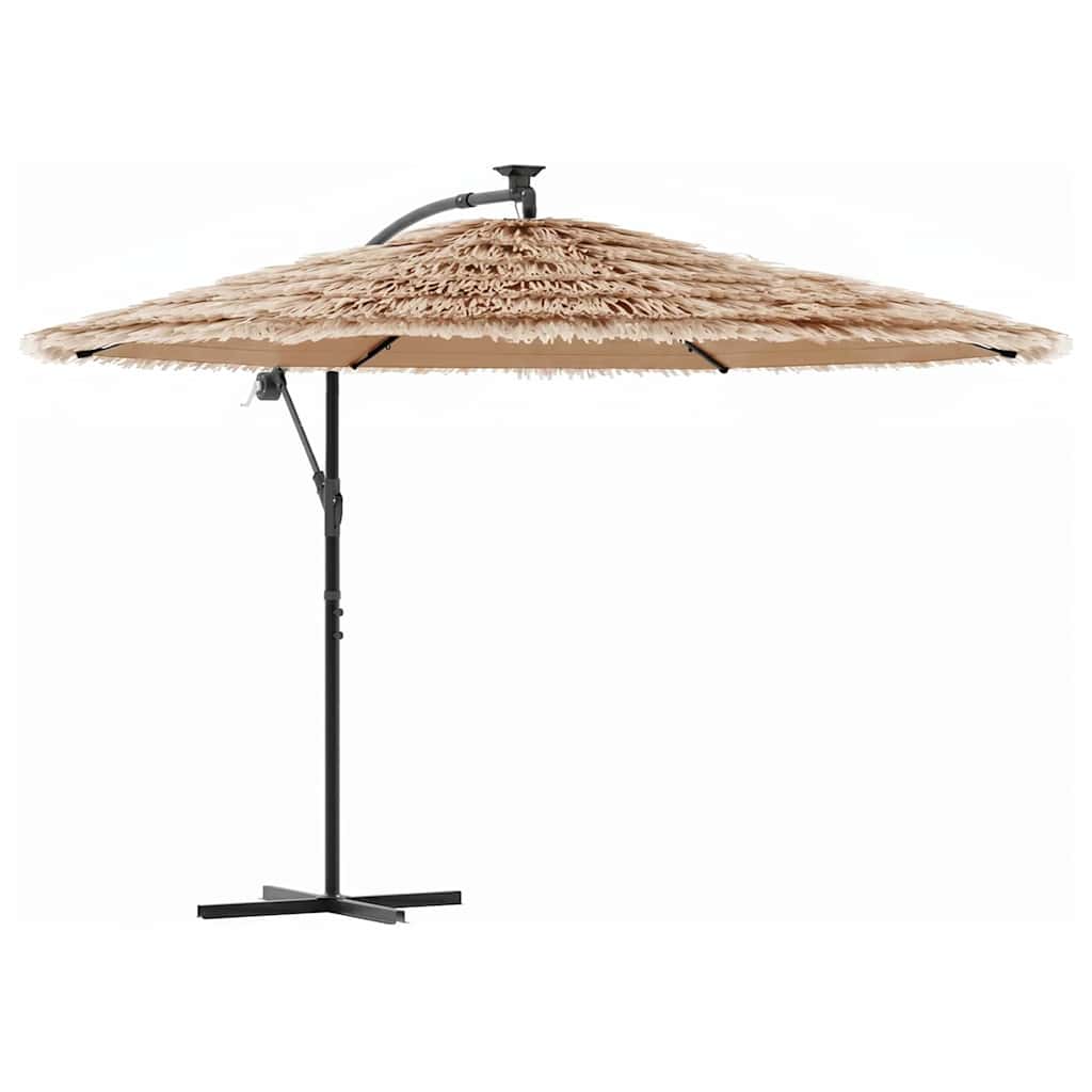 Garden Parasol with Steel Pole Brown 290x290x238 cm