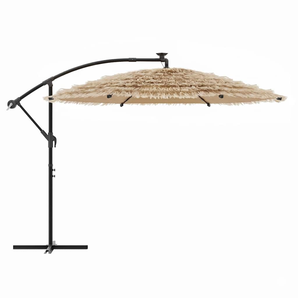Garden Parasol with Steel Pole Brown 290x290x238 cm