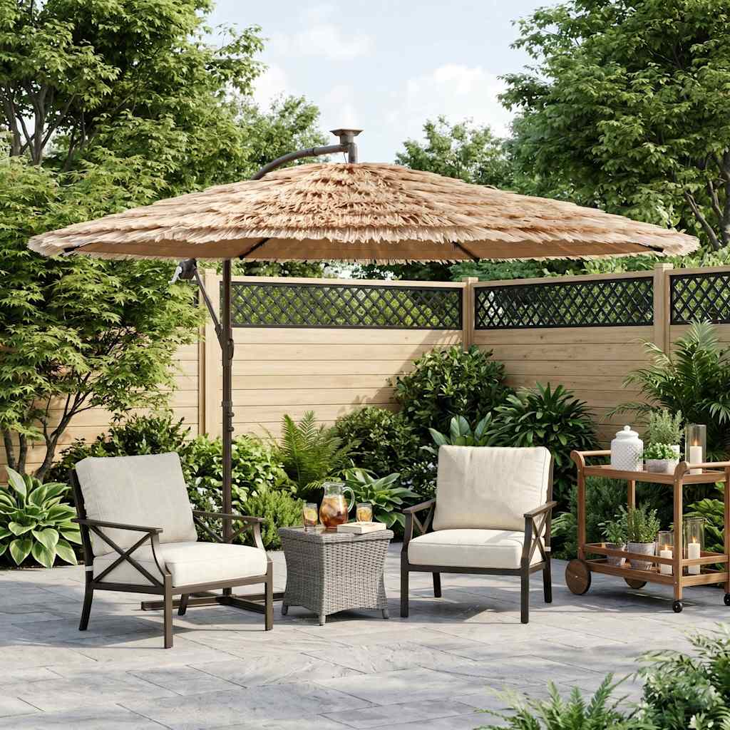 Garden Parasol with Steel Pole Brown 290x290x238 cm