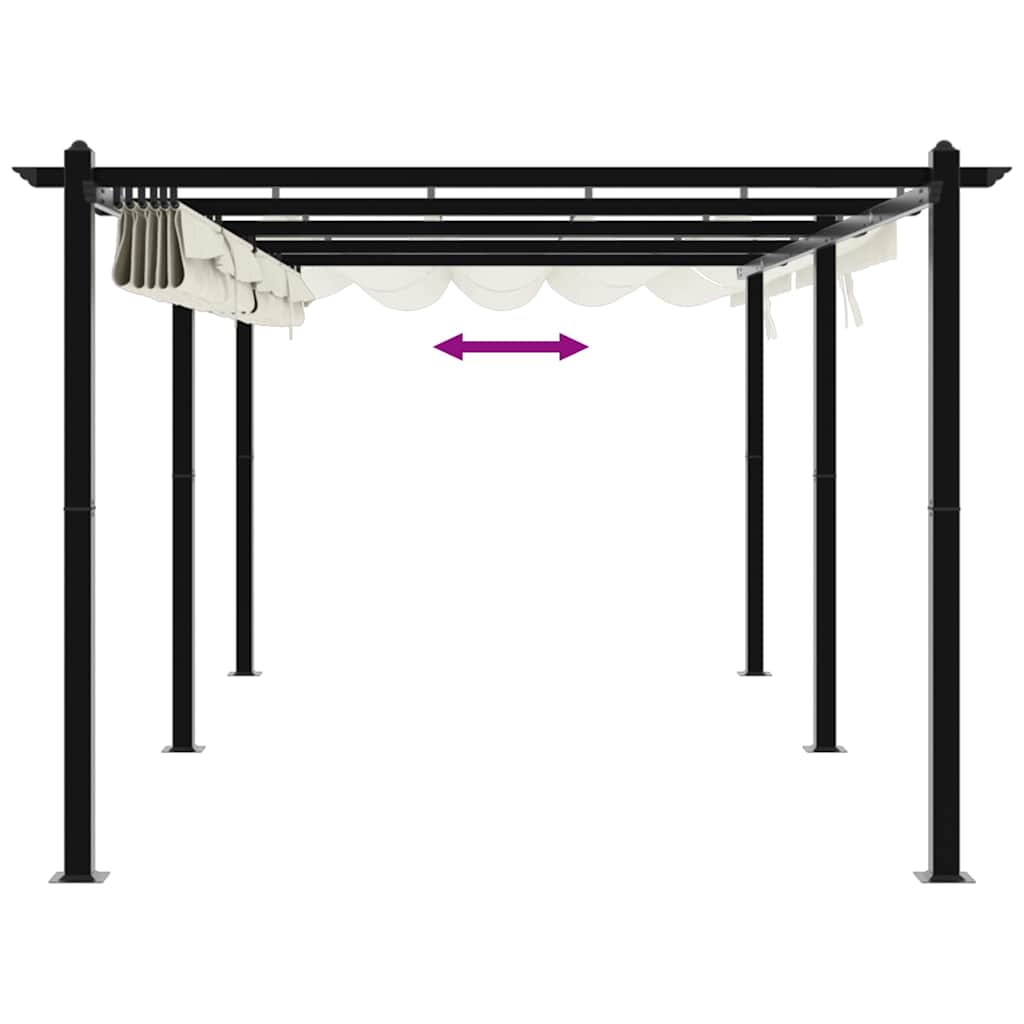 Garden Gazebo with Retractable Roof Cream 3x6 m Aluminium