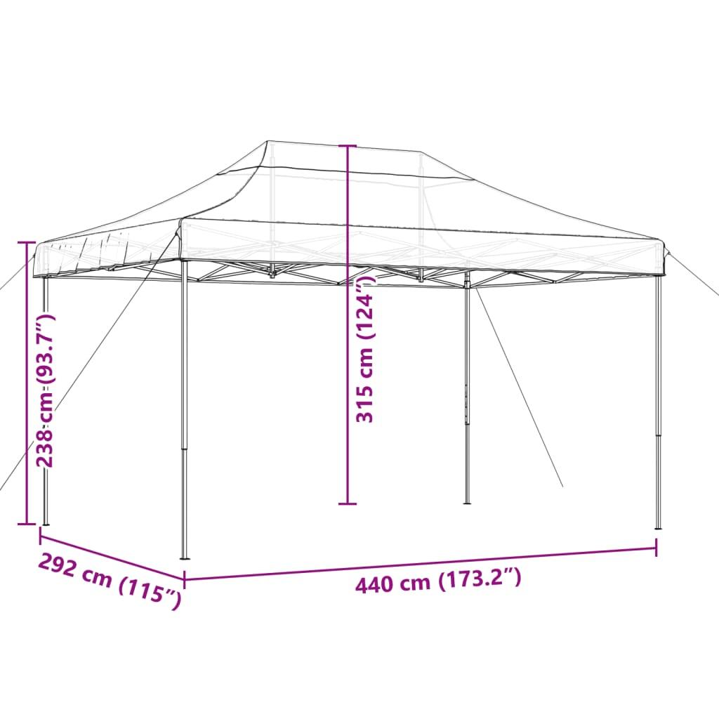 Foldable Party Tent Pop-Up Taupe 440x292x315 cm