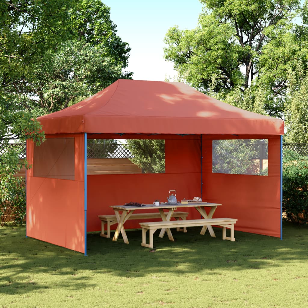 Party Tent 440 x 292 x 315 cm Terracotta with Blue Frame