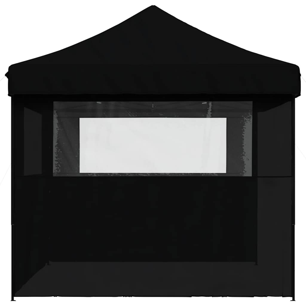 Foldable Party Tent Pop-Up with 3 Sidewalls Black