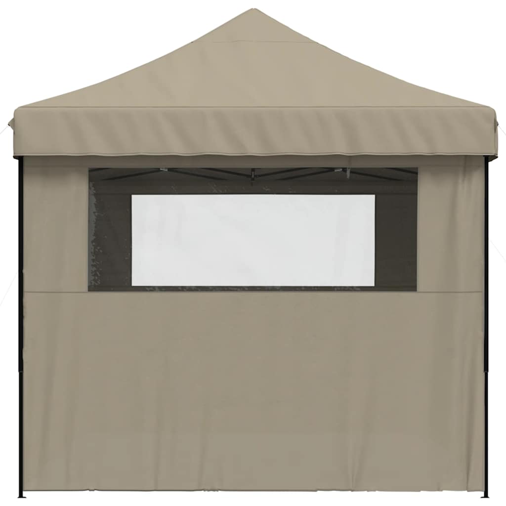 Foldable Party Tent Pop-Up with 4 Sidewalls Taupe