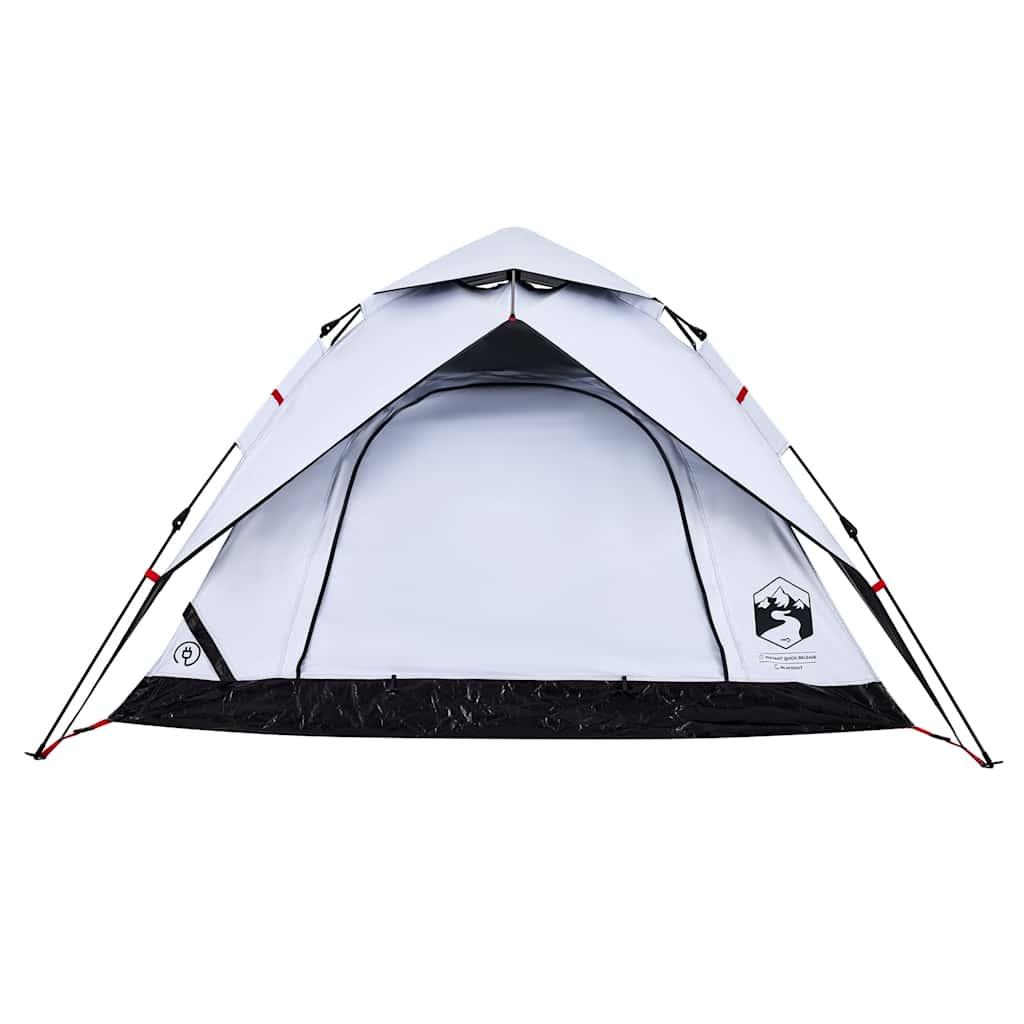 Camping Tent Dome 4-Person White Blackout Fabric Quick Release