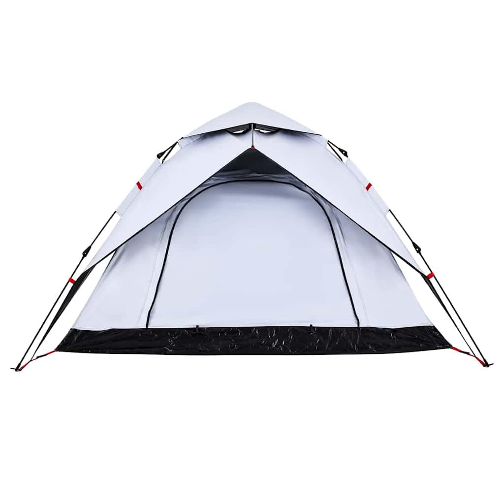 Camping Tent Dome 4-Person White Blackout Fabric Quick Release