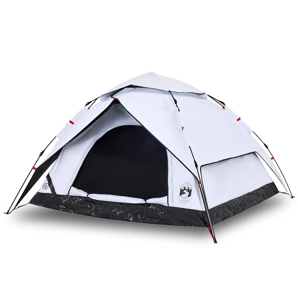 Camping Tent Dome 5-Person White Blackout Fabric Quick Release