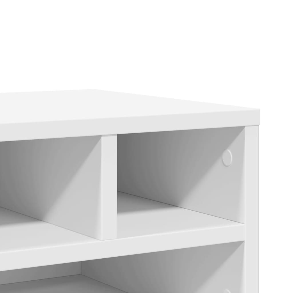 Printer Stand White 40x32x22.5 cm Engineered Wood