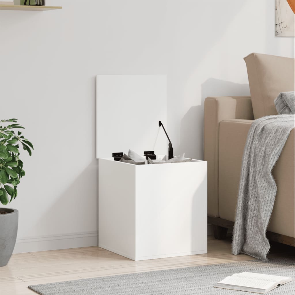 Storage Box White 40x42x46 cm Engineered Wood