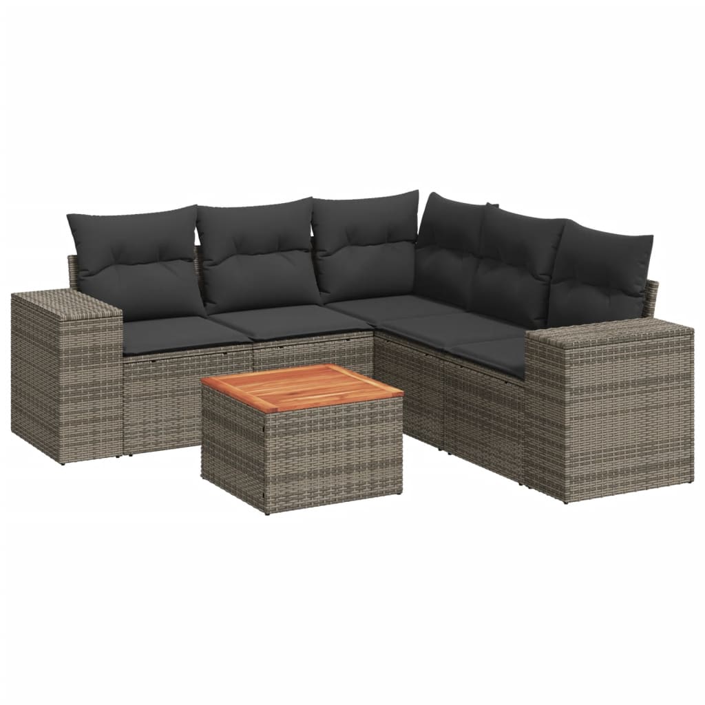 Patio Sofa Set 6-Seaters Grey