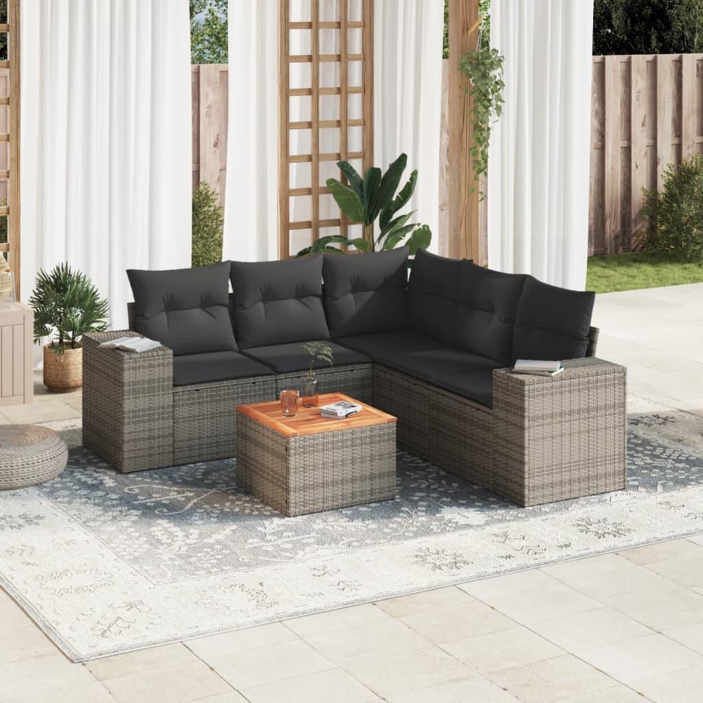 Patio Sofa Set 6-Seaters Grey