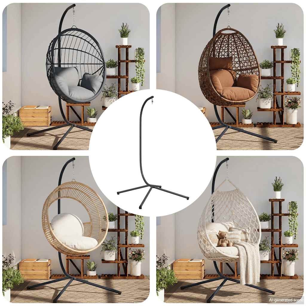 Hanging Egg Chair Stand without Basket Anthracite Steel