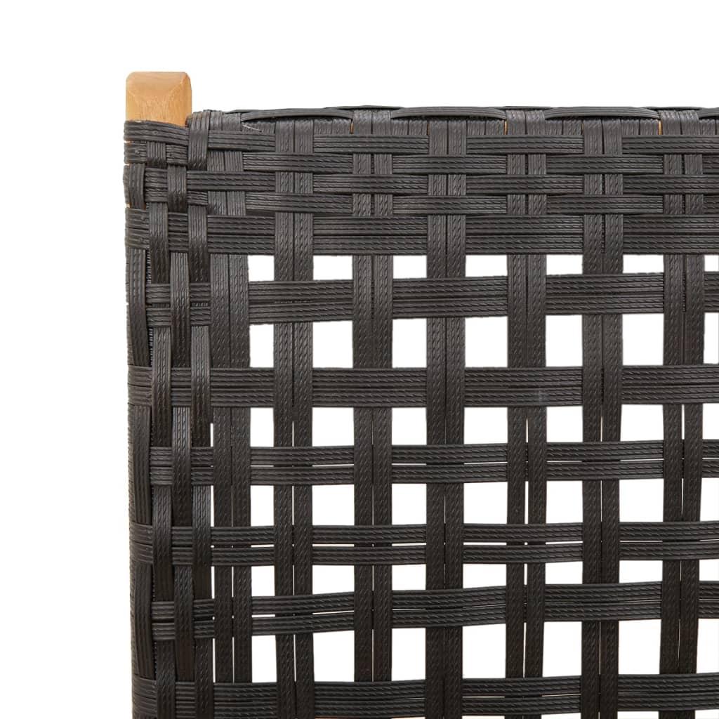Reclining Folding Chairs 8 pcs Black Poly Rattan and Solid Wood