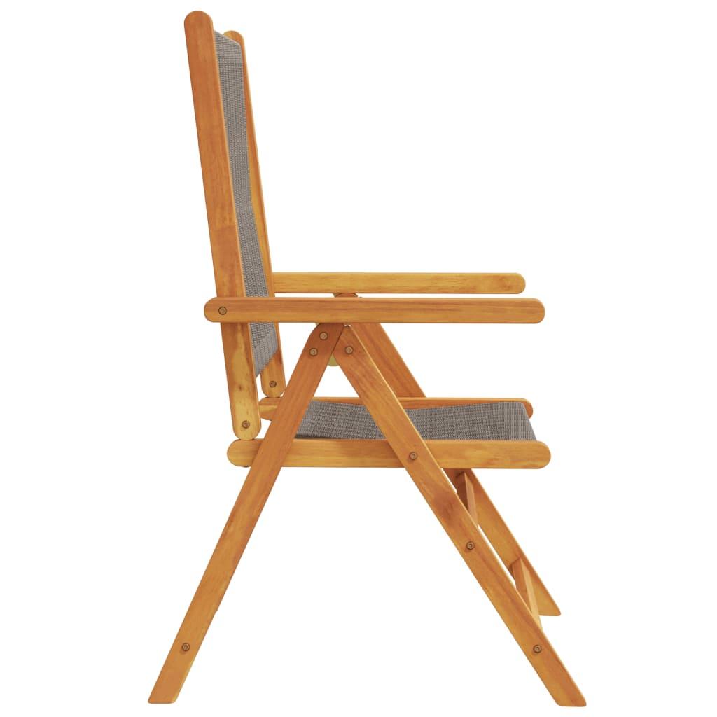Reclining Folding Chairs 4 pcs Grey Solid Wood Acacia