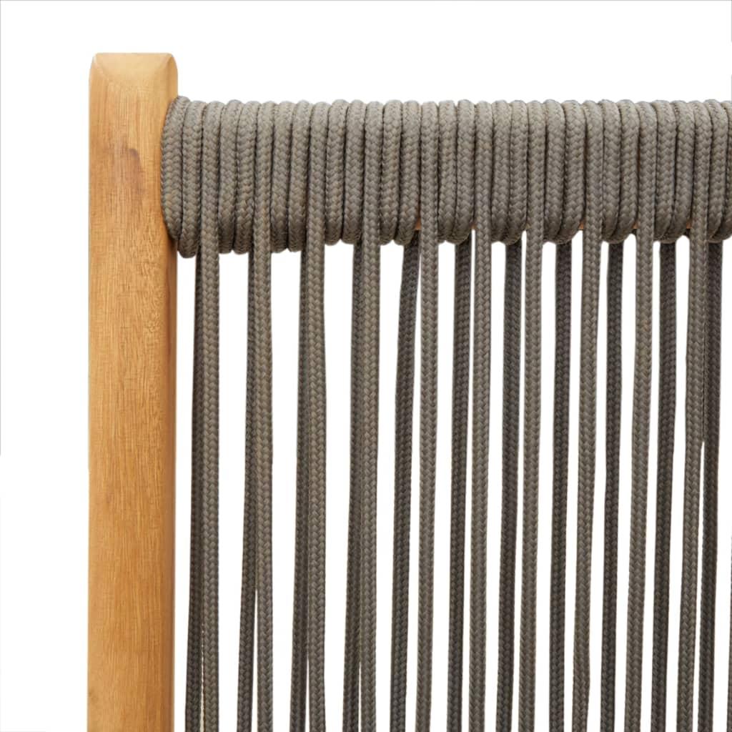 Reclining Folding Chairs 4 pcs Grey Solid Wood Acacia