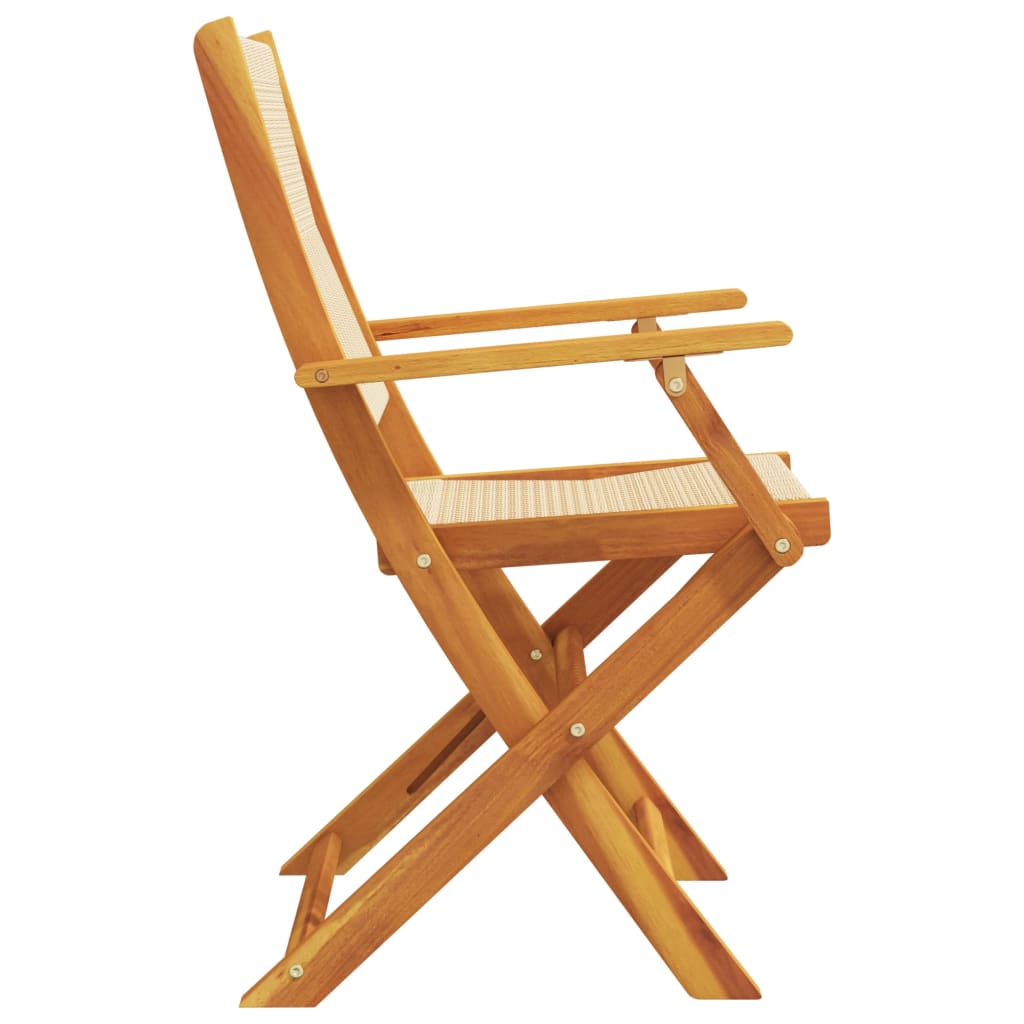 Folding Chairs 6 pcs Beige Solid Wood Acacia