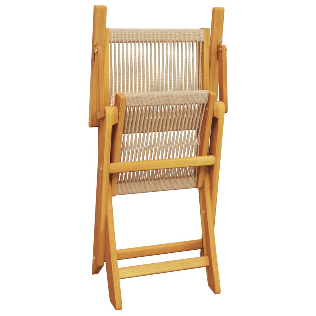 Folding Chairs 6 pcs Beige Solid Wood Acacia