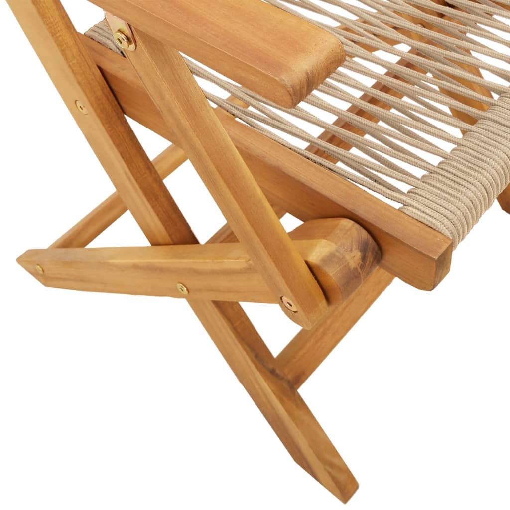 Folding Chairs 6 pcs Beige Solid Wood Acacia