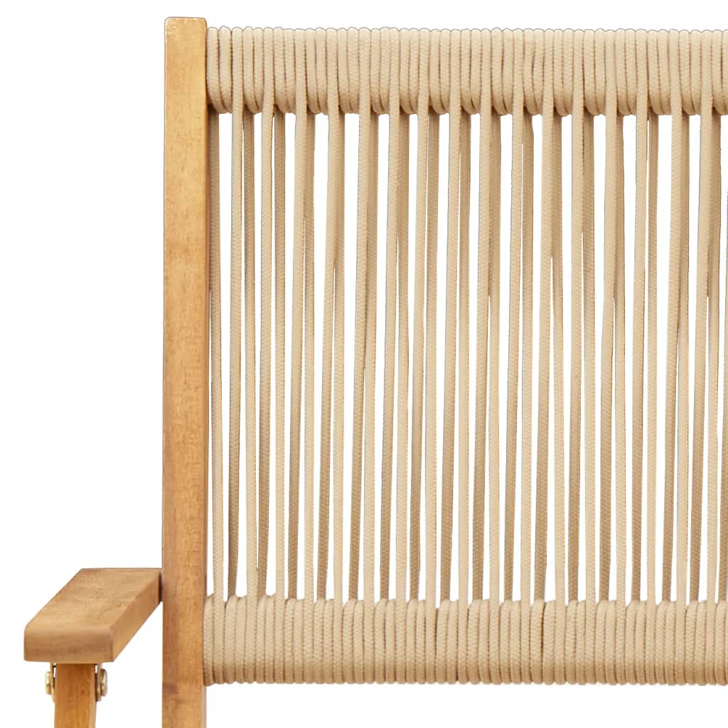 Folding Chairs 6 pcs Beige Solid Wood Acacia