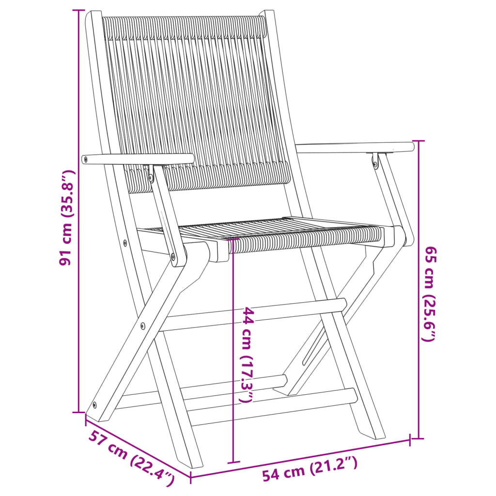 Folding Chairs 6 pcs Beige Solid Wood Acacia