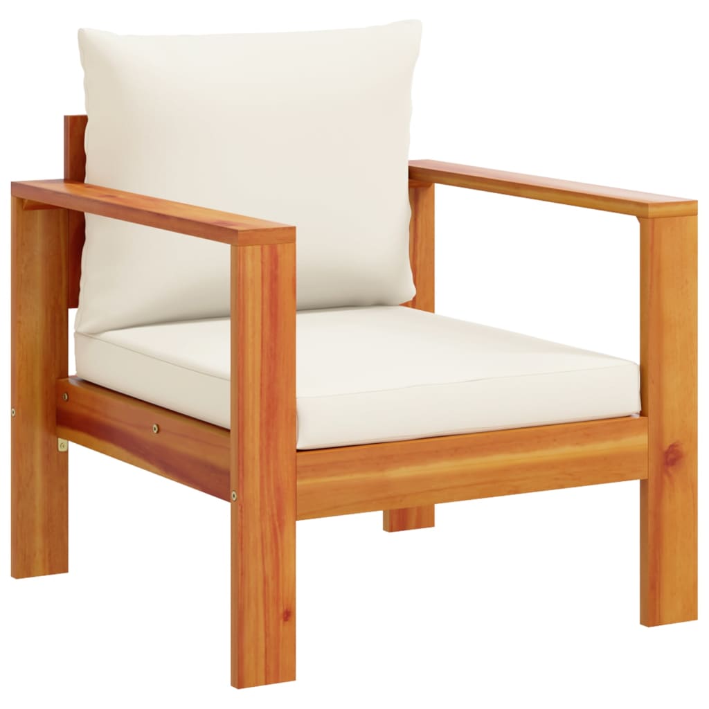 4 Piece Garden Sofa Set with Cushions Solid Wood Acacia