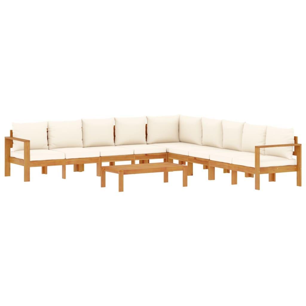6 Piece Garden Sofa Set with Cushions Solid Wood Acacia