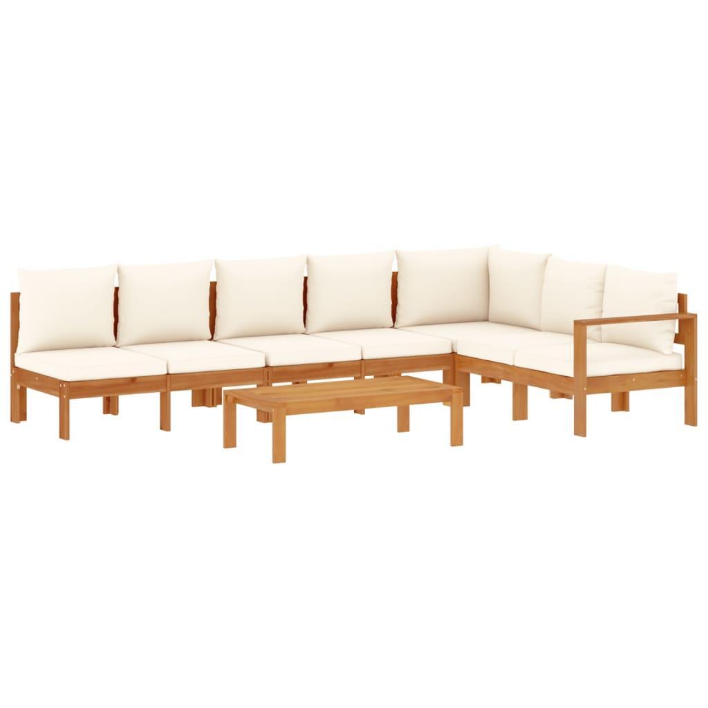 5 Piece Garden Sofa Set with Cushions Solid Wood Acacia