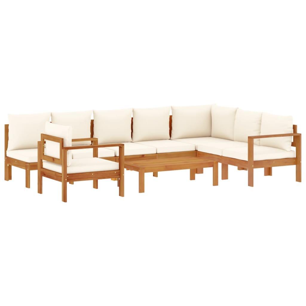 6 Piece Garden Sofa Set with Cushions Solid Wood Acacia