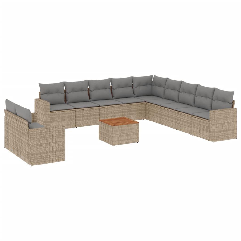 Patio Sofa Set 12-Seaters Mix Beige and Light Grey