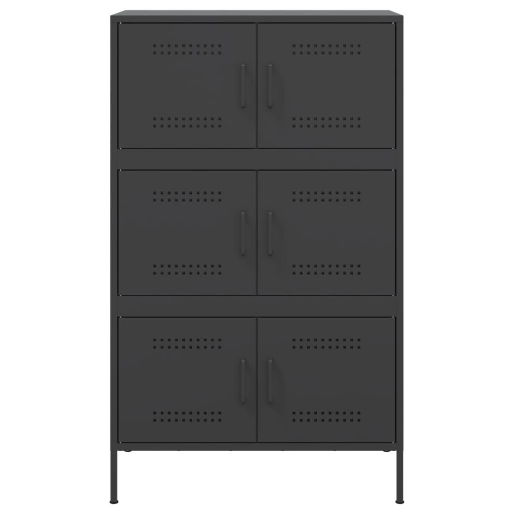 Highboard Black 68x39x113 cm Steel