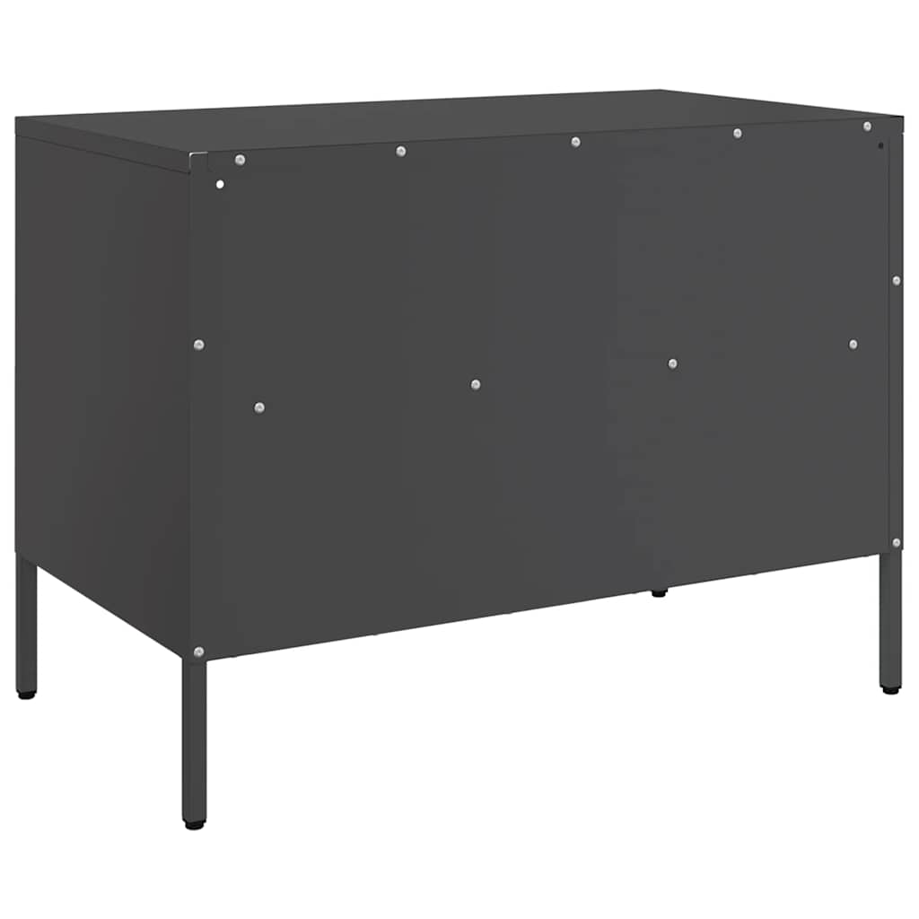 TV Cabinets 2 pcs Black 68x39x50.5 cm Steel