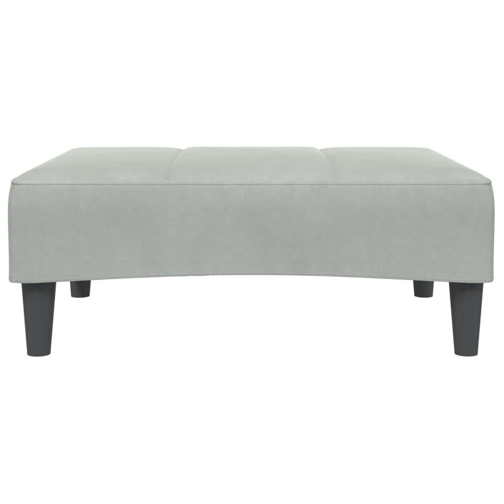 2-Seater Sofa Bed with Footstool Light Grey Velvet