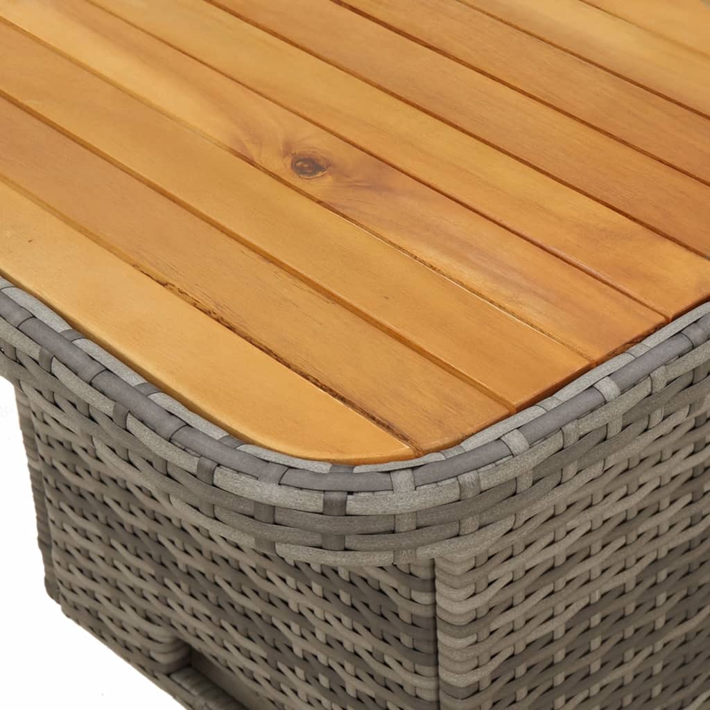 4 Piece Garden Lounge Set with Cushions Grey Poly Rattan